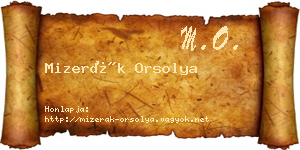 Mizerák Orsolya névjegykártya