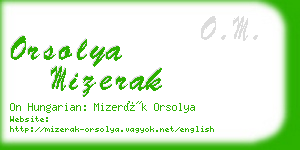 orsolya mizerak business card